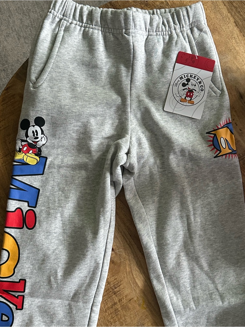 Disney Parks Unisex Grey Sweatpants with Multicolor Mickey Graphics